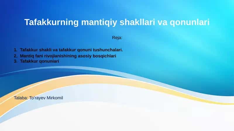 Tafakkurning mantiqiy shakllari va qonunlari