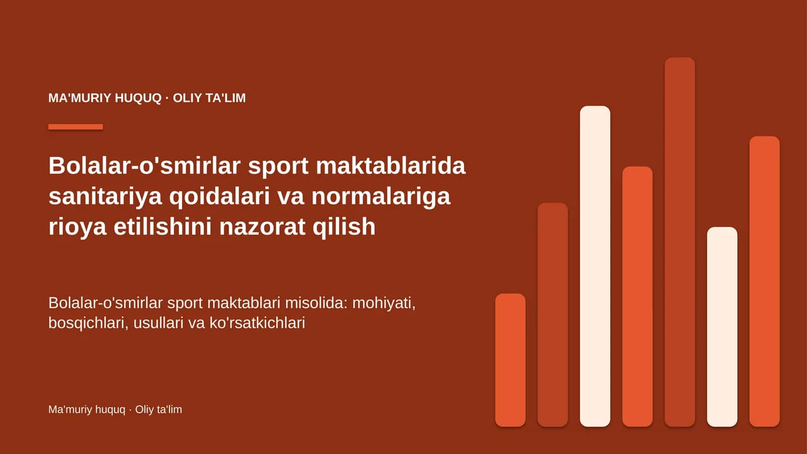 Bolalar-o'smirlar sport maktablarida sanitariya qoidalari va normalariga rioya etilishini nazorat qilish