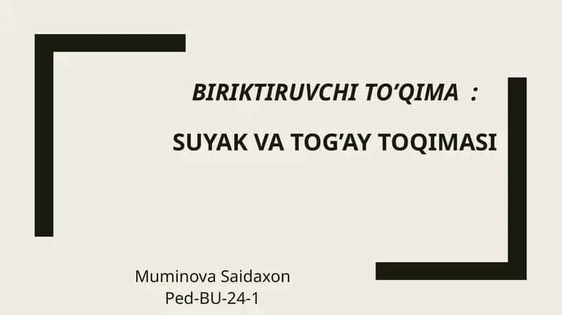Suyak Va Tog’ay toqimasi