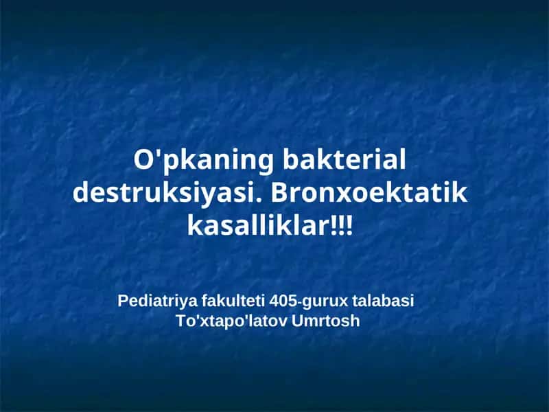 Yiringli O'pka Kasalliklari Klassifikatsiyasi