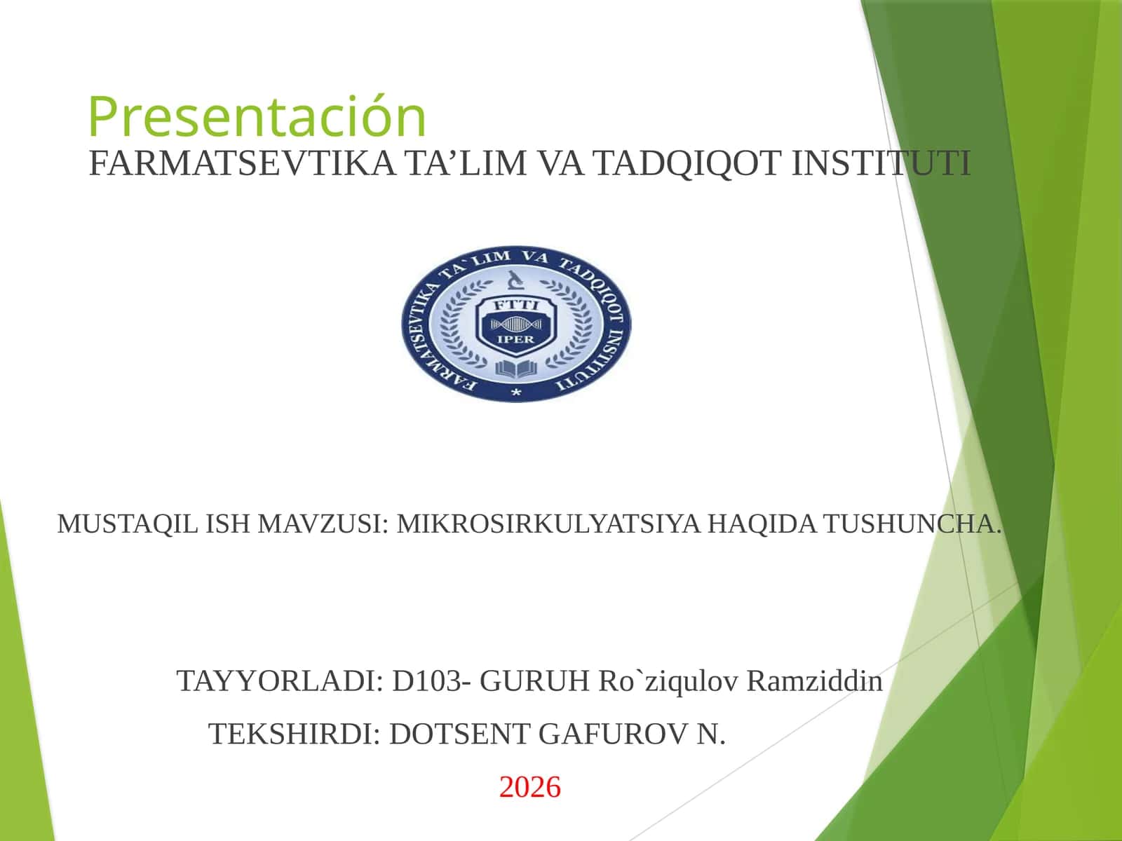 MIKROSIRKULYATSIYA HAQIDA TUSHUNCHA