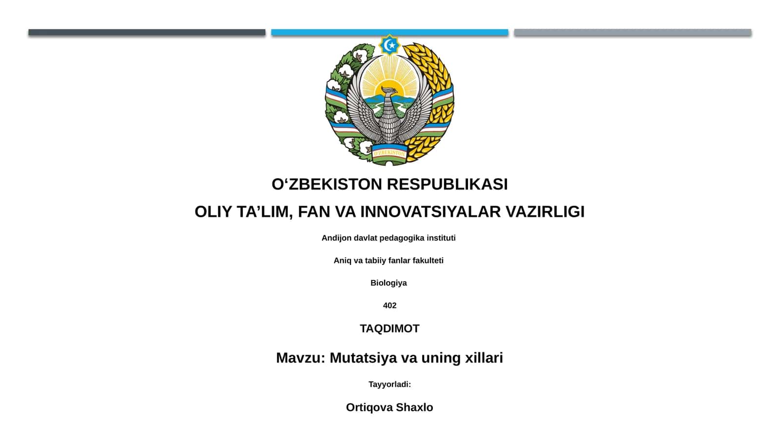 Mutatsiya va uning xillari