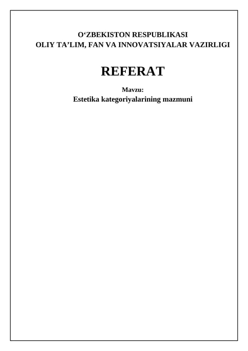 Estetika kategoriyalari