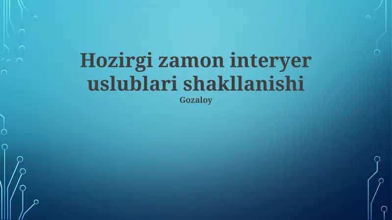 Zamonaviy loft dizayni