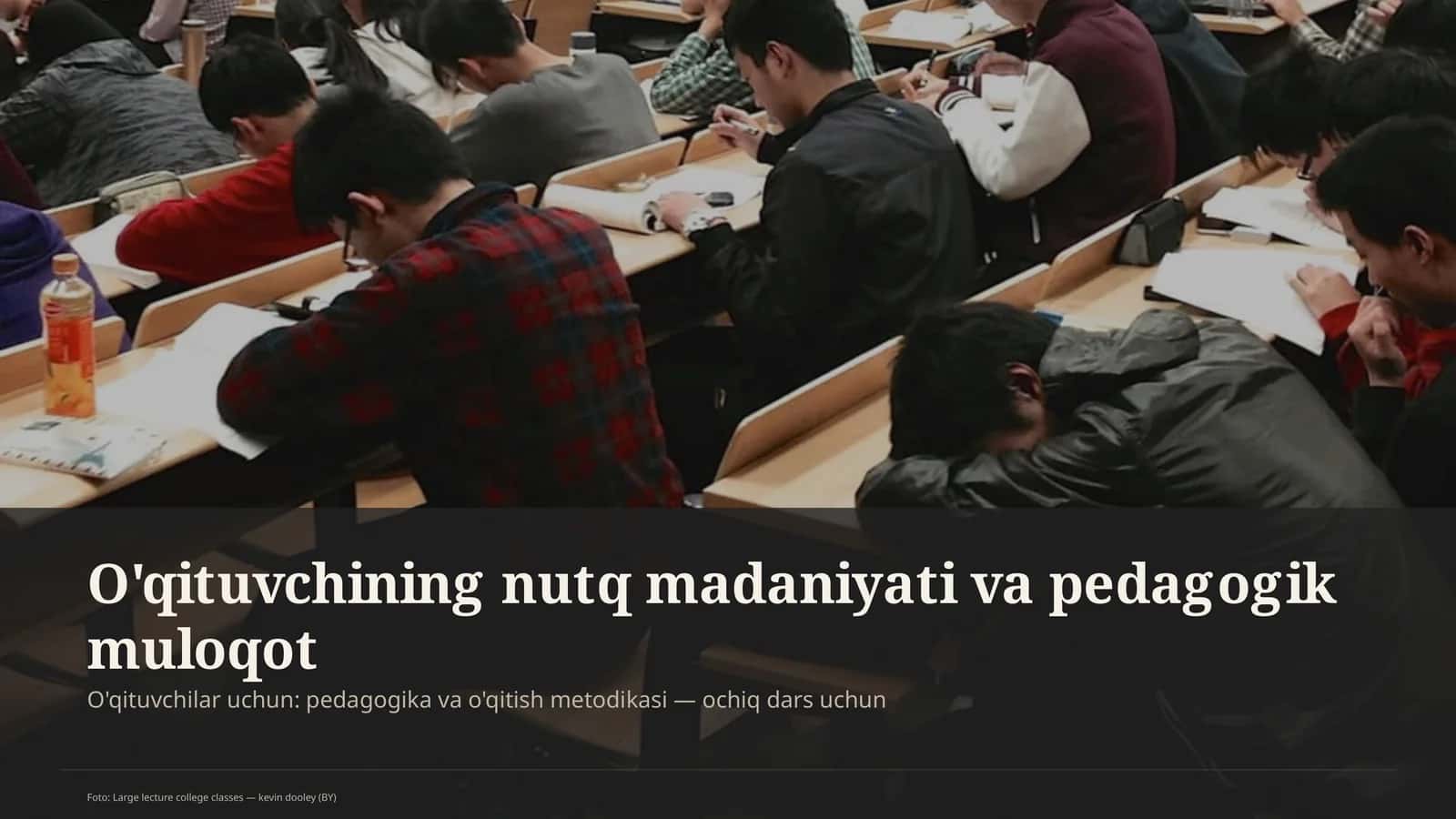 O'qituvchining nutq madaniyati va pedagogik muloqot