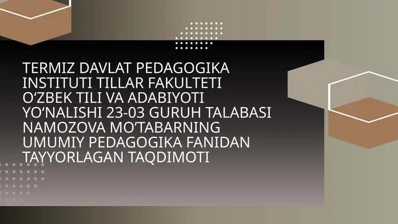 Oʻzbek tili va adabiyoti