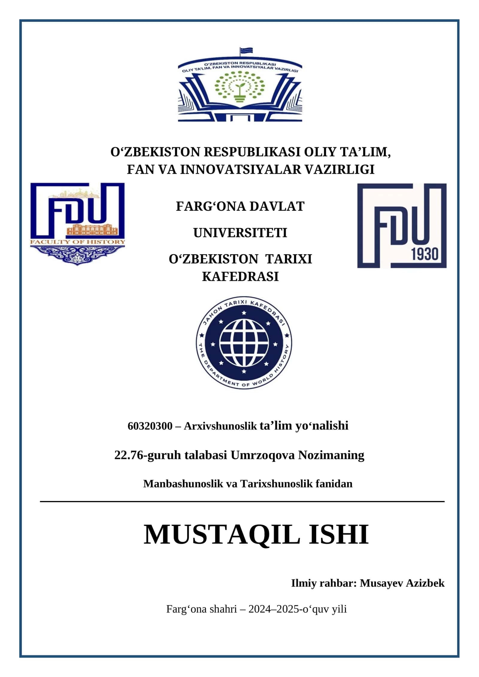 MUSTAQIL ISHI - Gerodot va uning “Tarix” asari haqida