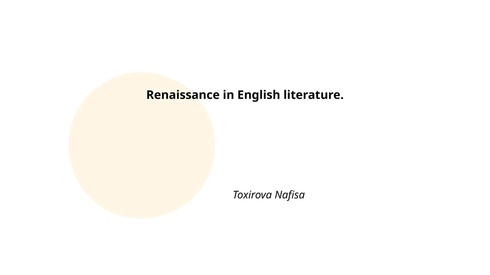 Renaissance in English literature