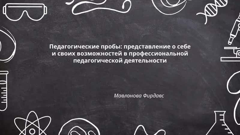 Педагогические пробы: представление о себе и своих возможностях в профессиональной педагогической деятельности