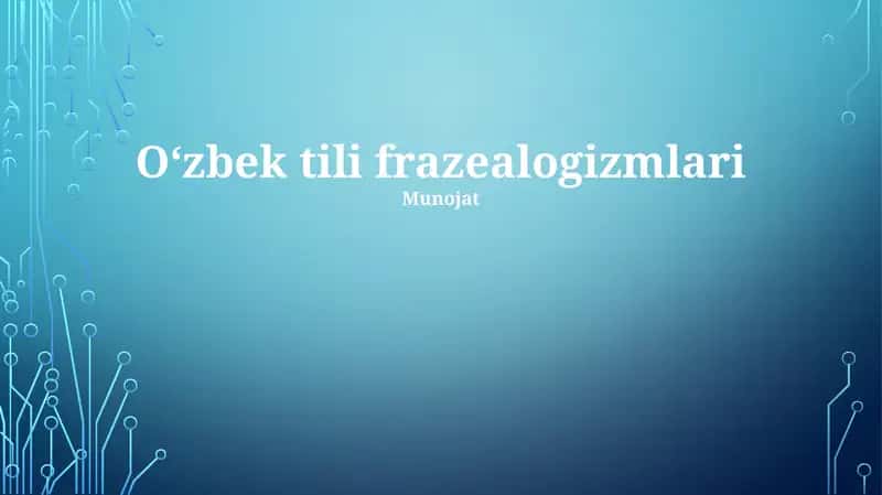 Oʻzbek tili frazealogizmlari