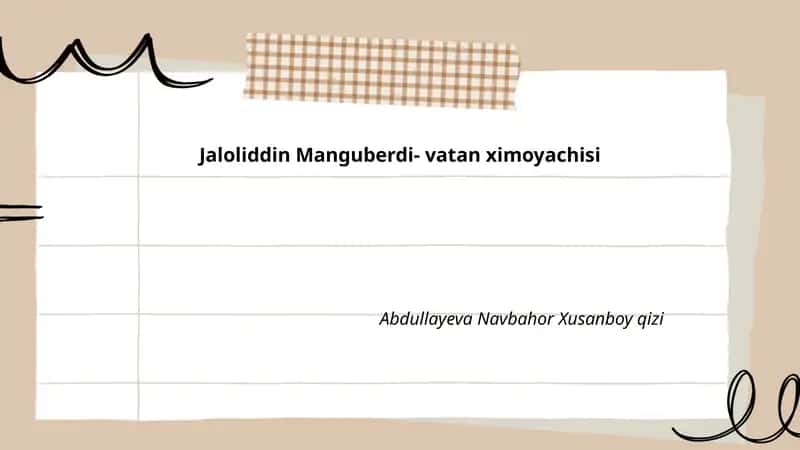 Jaloliddin Manguberdi hayoti va oilaviy kelib chiqishi