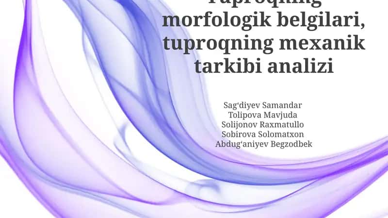 Tuproqning morfologik belgilari, Tuproqning mexanik tarkibi analizi