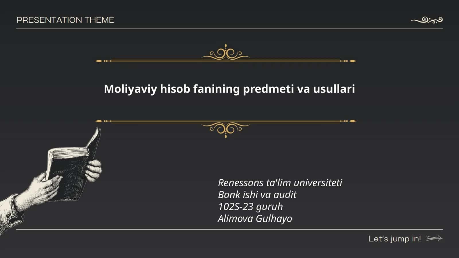 Moliyaviy hisob fanining predmeti va usullari