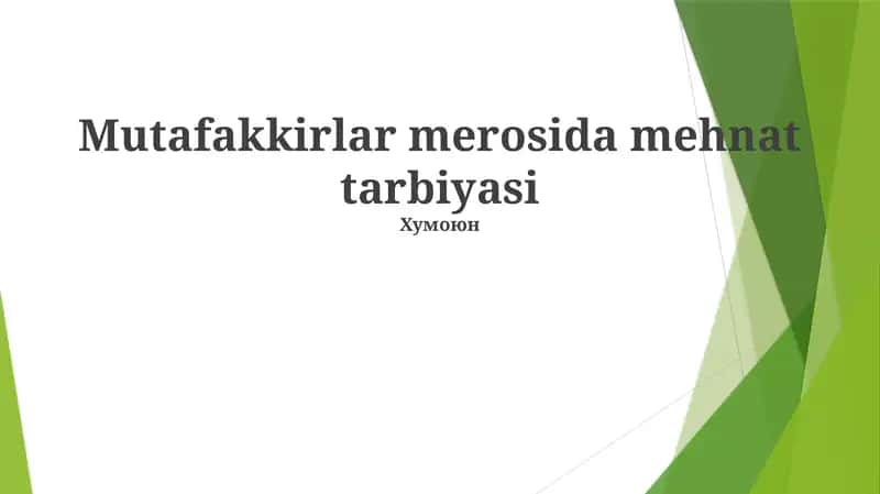 Mutafakkirlar merosida mehnat tarbiyasi