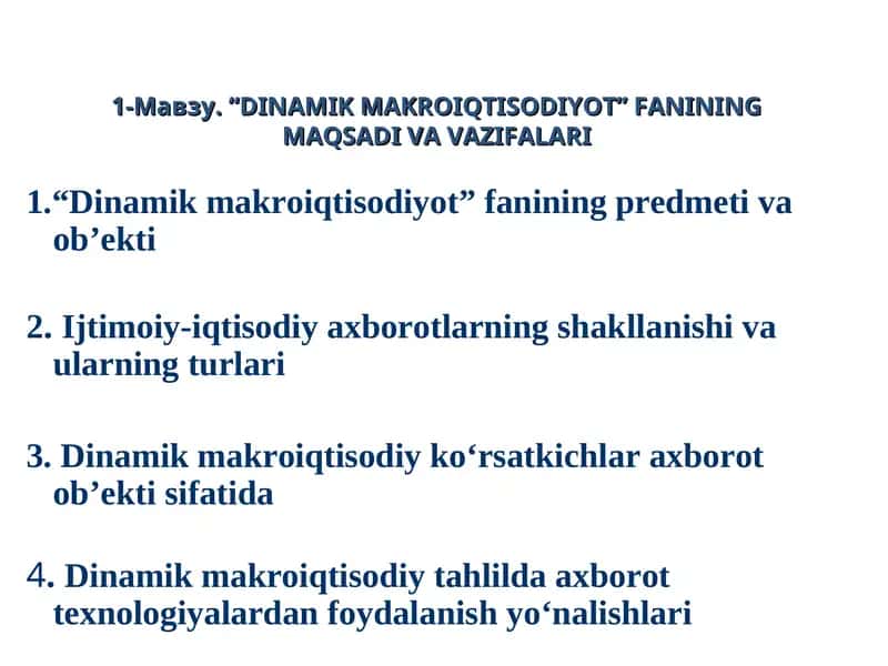 DINAMIK MAKROIQTISODIYOT