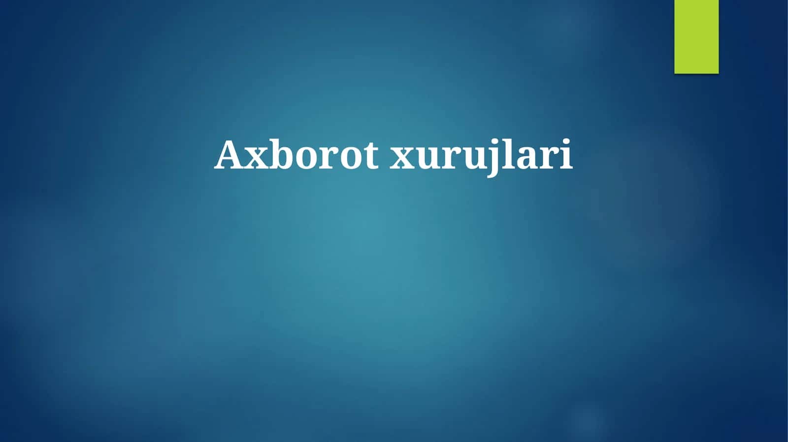 Axborot Oqishlarining Oldini Olish