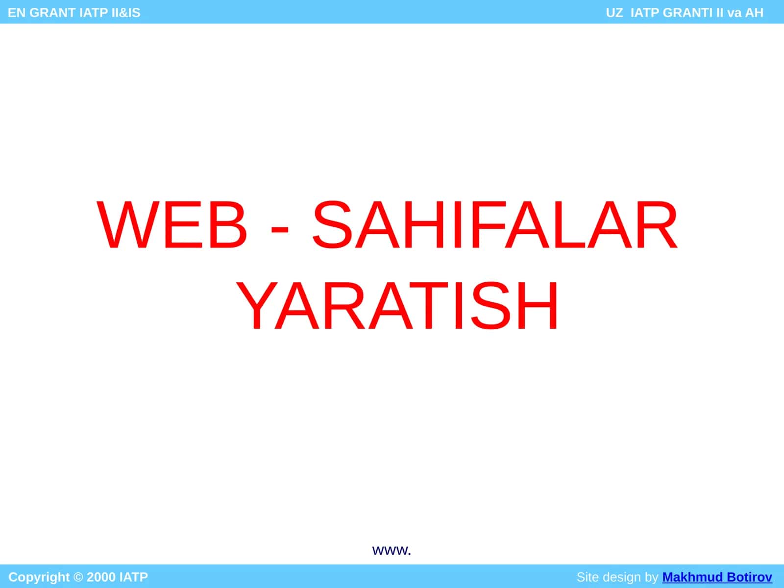WEB - SAHIFALAR YARATISH