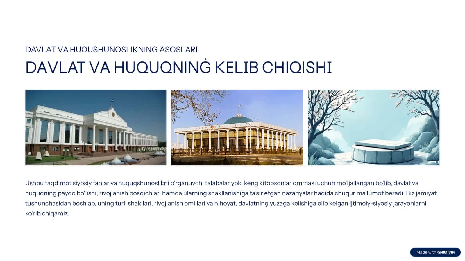 DAVLAT VА HUQUSHUNOSLIKNING ASOSLАRI