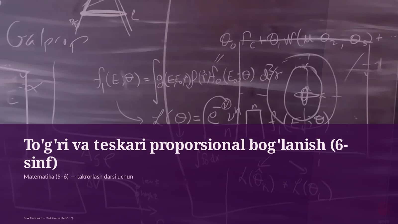 To'g'ri va teskari proporsional bog'lanish (6-sinf)