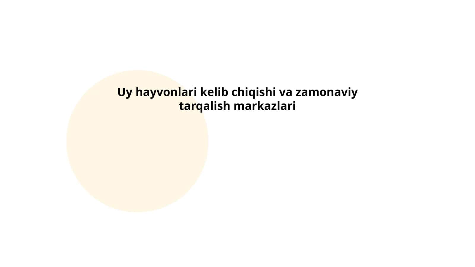 Uy hayvonlari kelib chiqishi va zamonaviy tarqalish markazlari