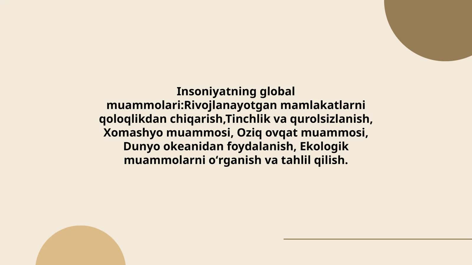 Insoniyatning global muammolari