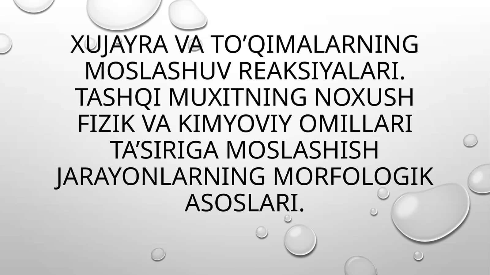 Hujayra va to'qima moslashuvi reaksiyalari