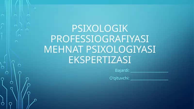 Psixologik professiografiyasi mehnat psixologiyasi ekspertizasi