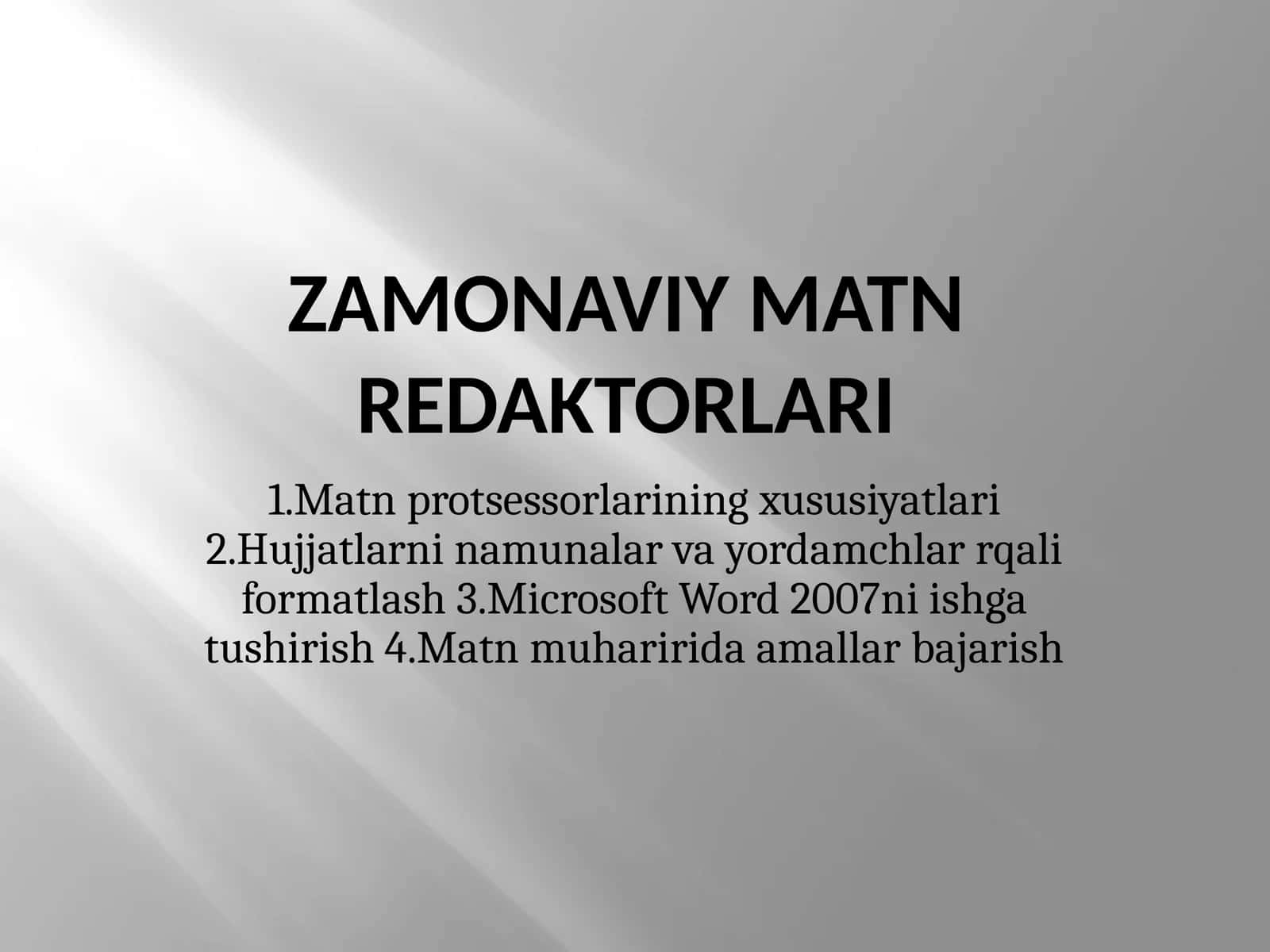 ZAMONAVIY MATN REDAKTORLARI