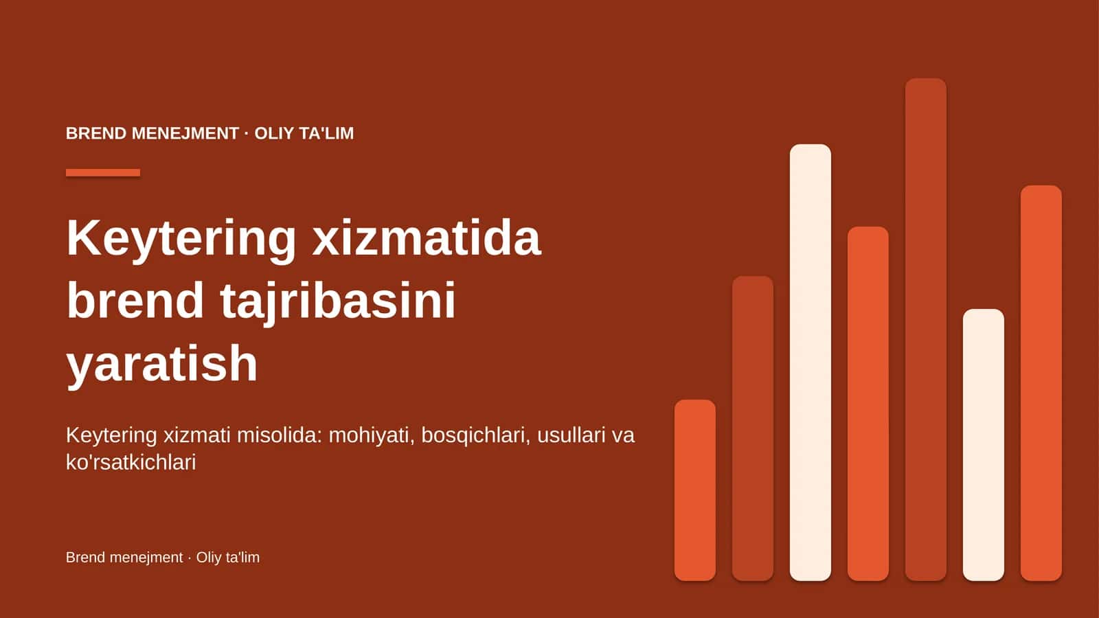 Keytering xizmatida brend tajribasini yaratish