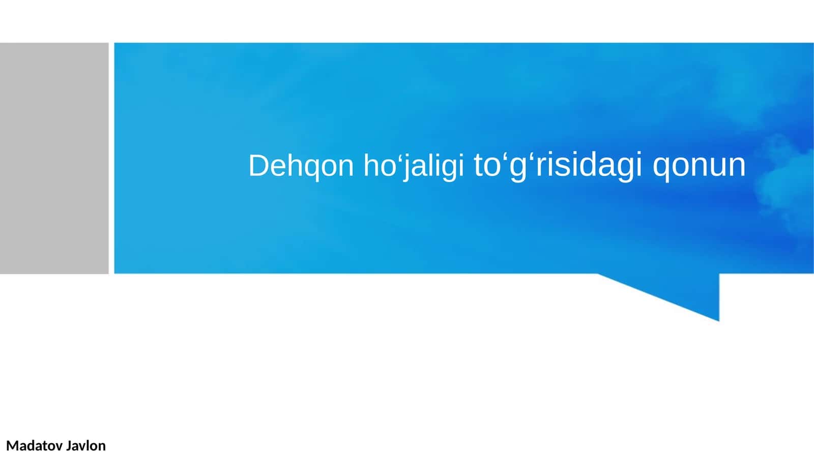 Dehqon ho‘jaligi to‘g‘risidagi qonun