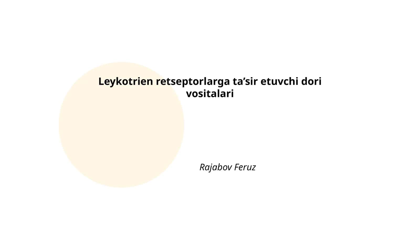 Leykotrien retseptorlarga ta'sir etuvchi dori vositalari