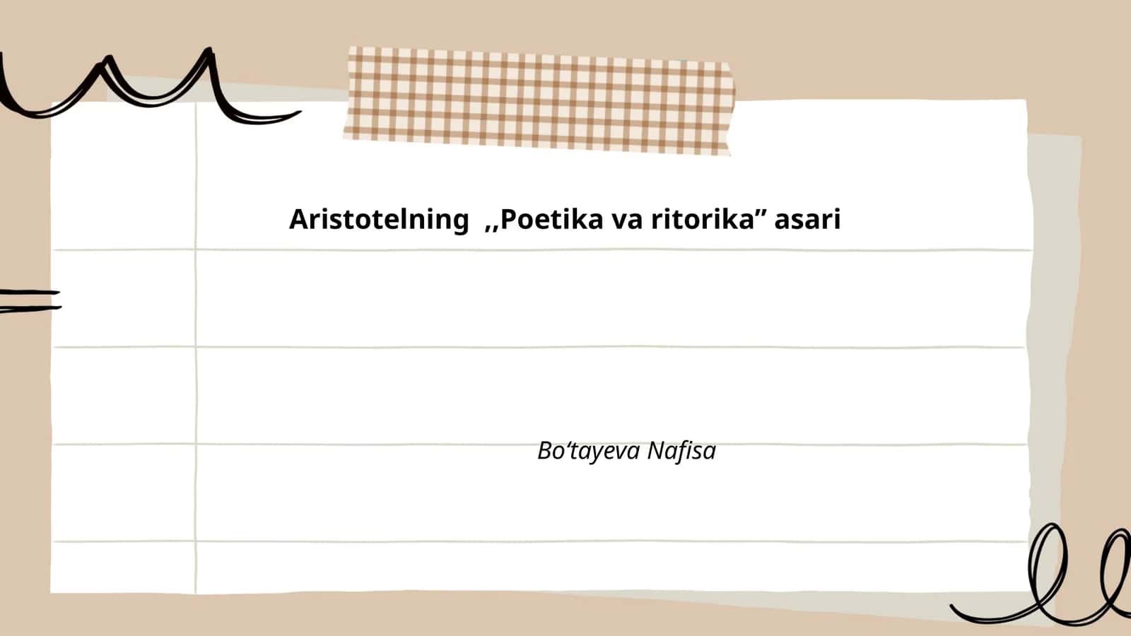 Aristotelning "Poetika va ritorika" asari