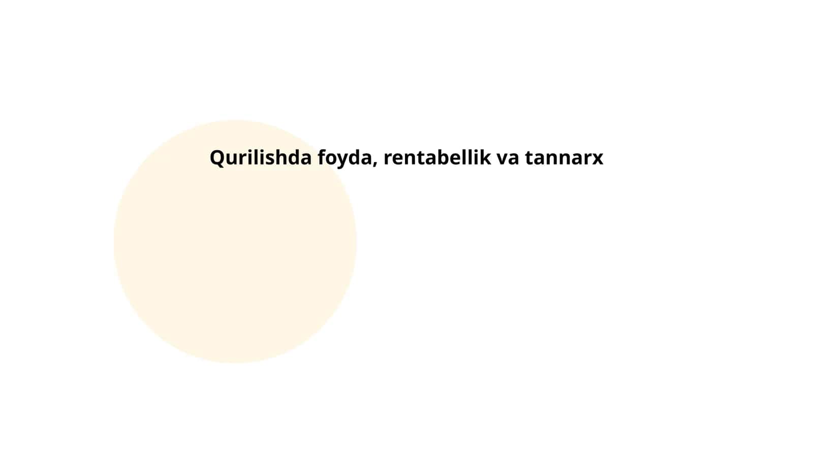 Qurilishda foyda, rentabellik va tannarx