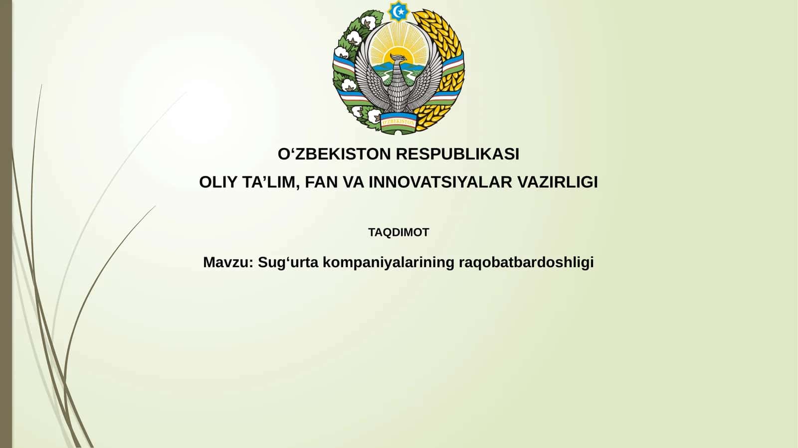 Sug‘urtakompaniyalarining raqobatbardoshligi