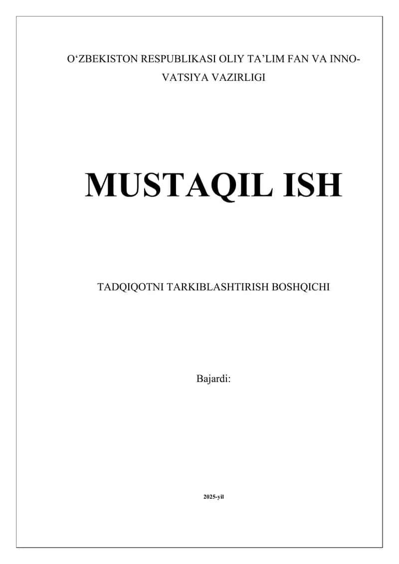 Tadqiqotni tarkiblashtirish boshqichi