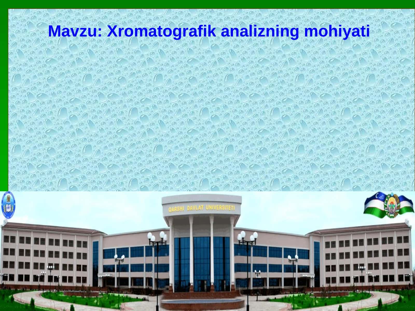 Xromatografik analizning mohiyati