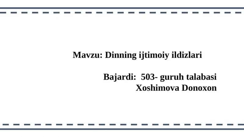Dinning ijtimoiy ildizlari