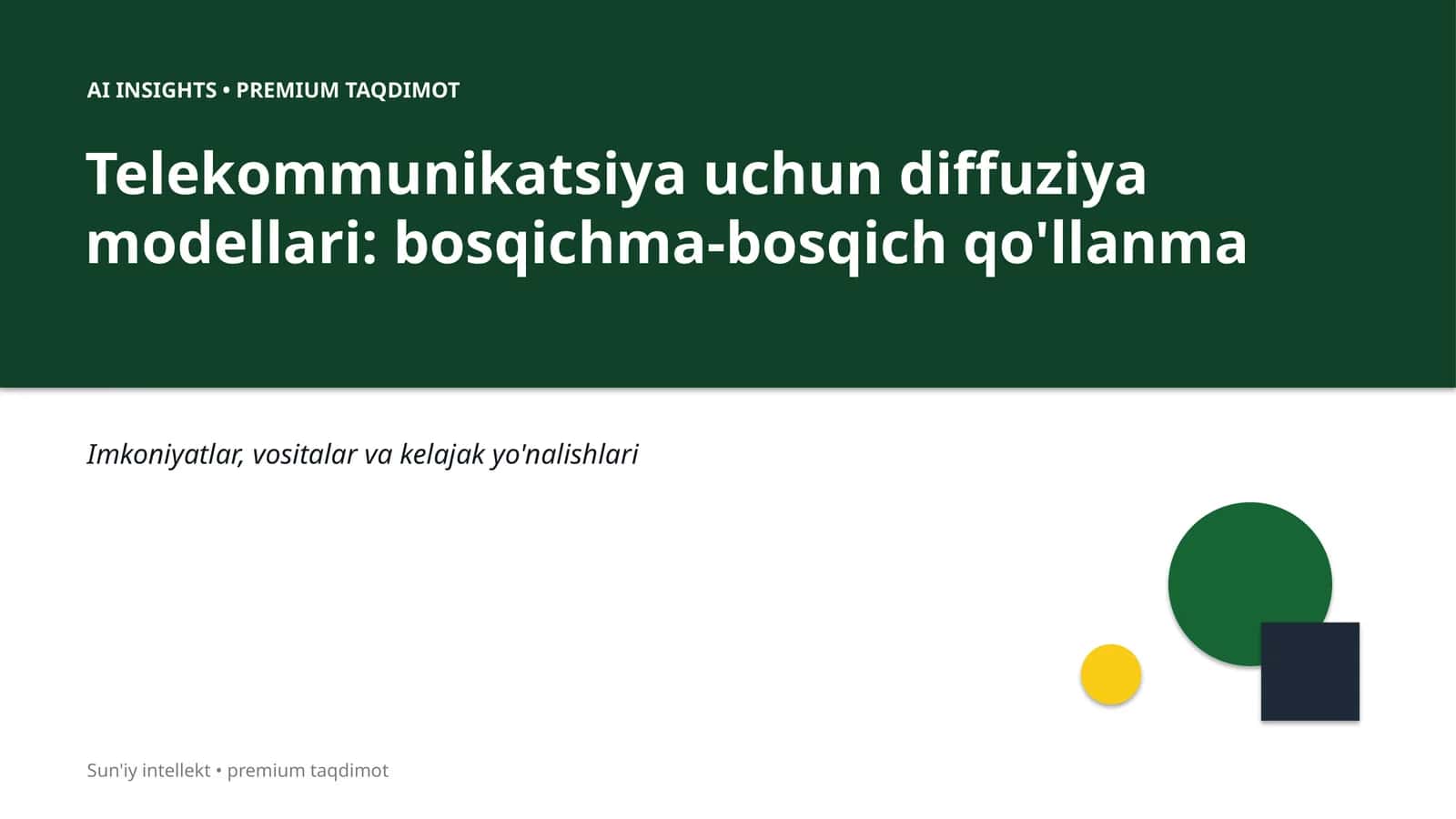 Telekommunikatsiya uchun diffuziya modellari