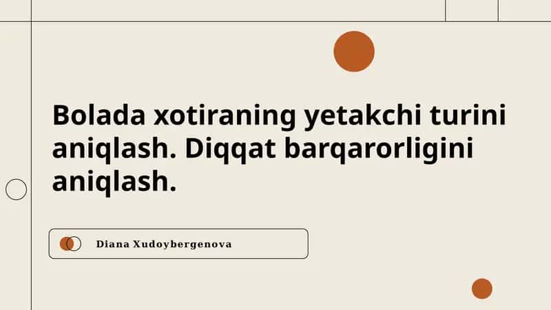 Diqqat va xotira