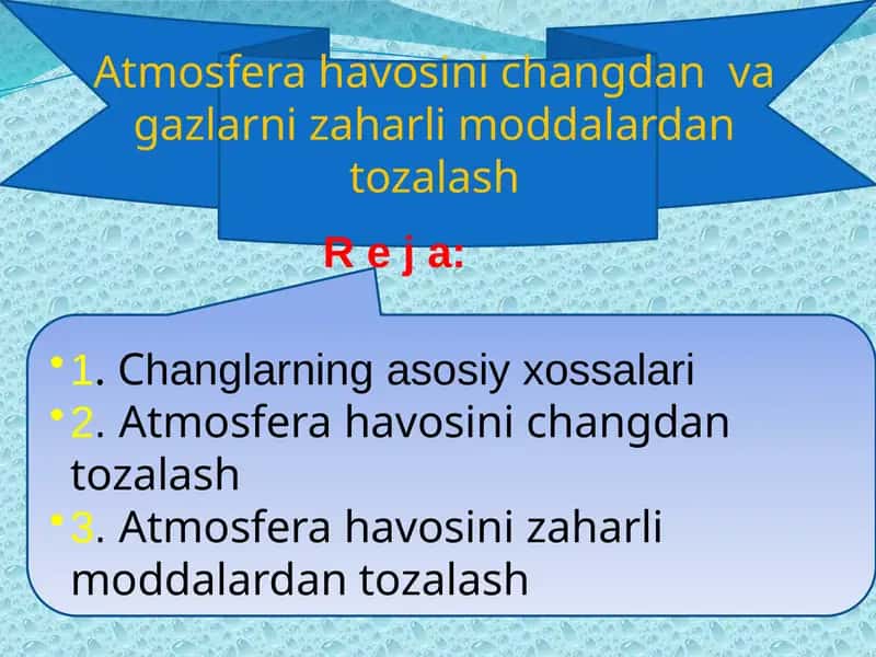 Ekologiya va atrof-muhitni muhofaza qilish asoslari