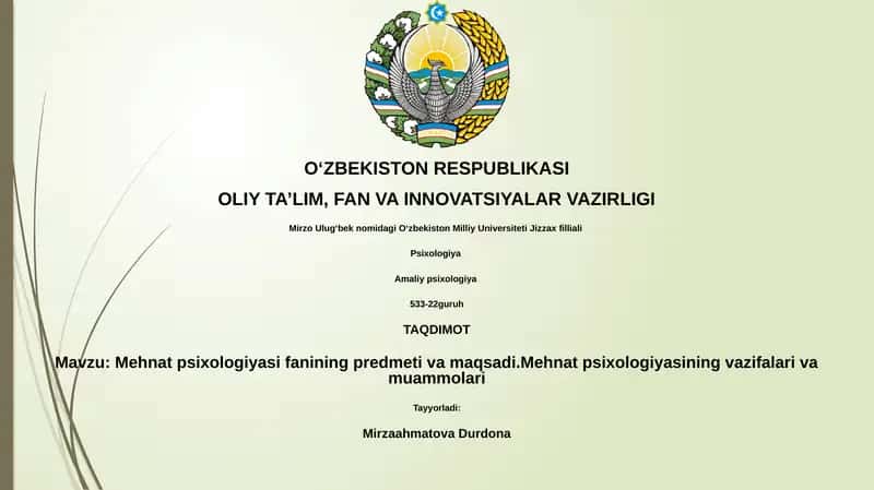 Mehnat psixologiyasi