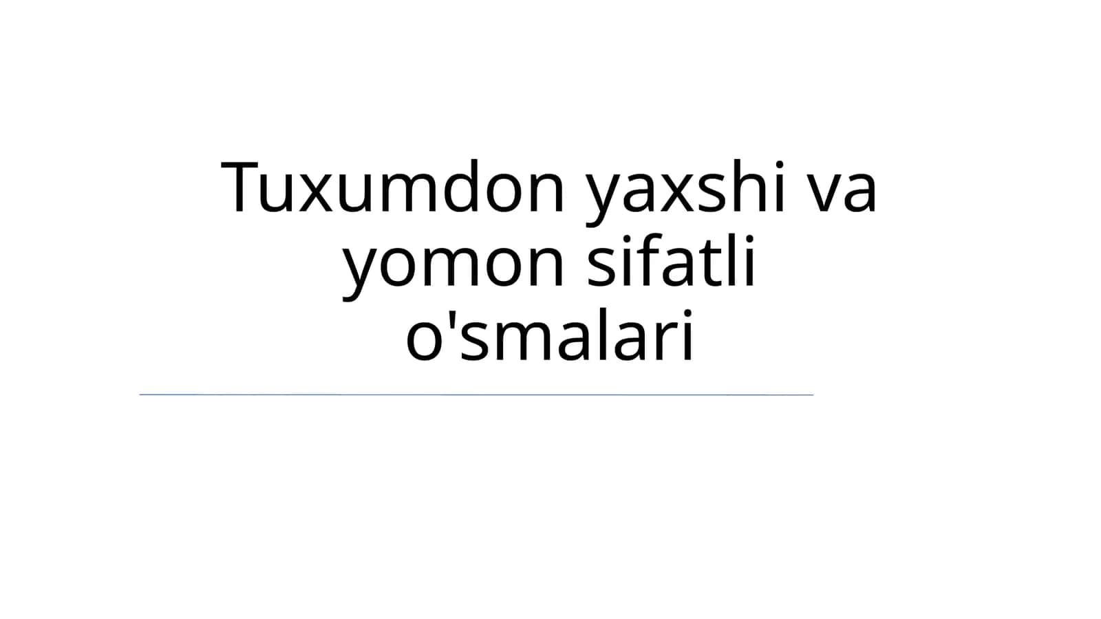 Tuxumdon yaxshi va yomon sifatli o'smalari