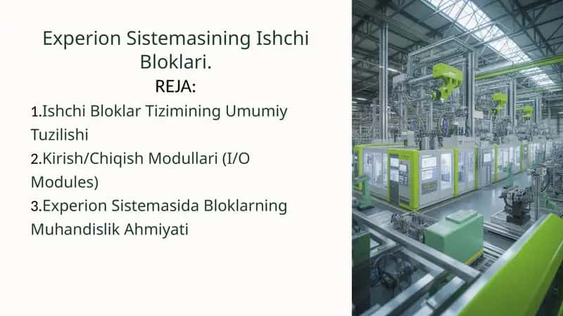 Experion Sistemasining Ishchi Bloklari