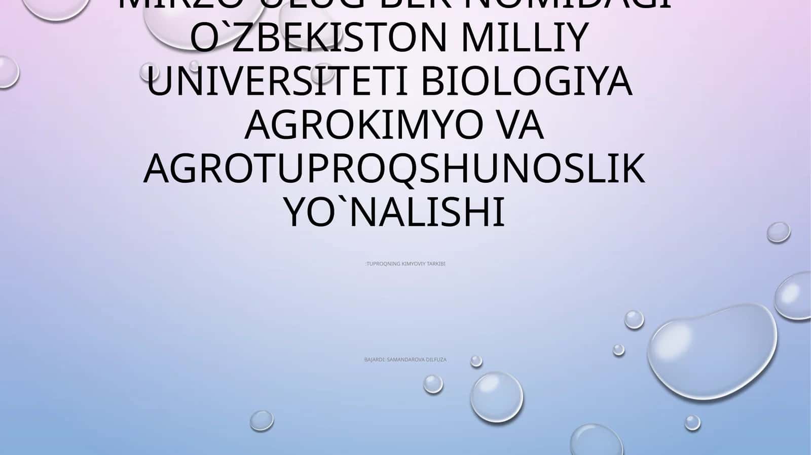 Tuproqning kimyoviy tarkibi