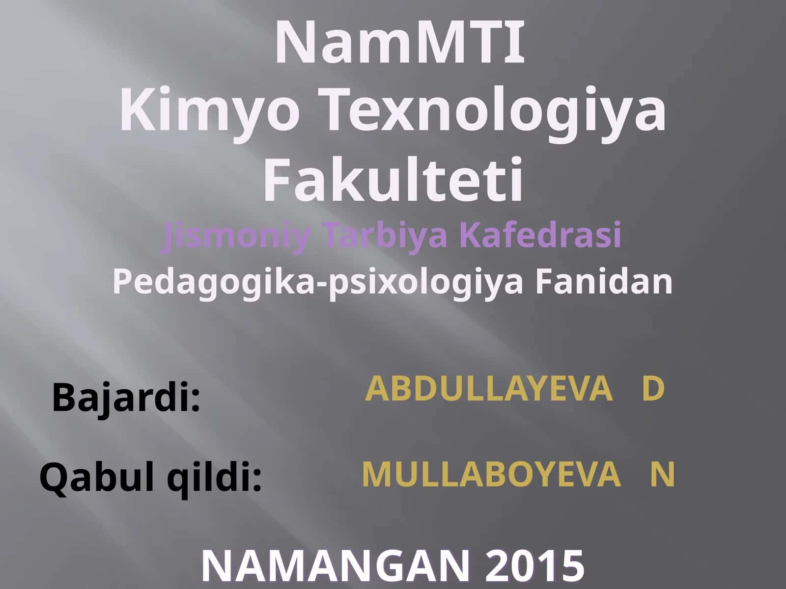 Pedagogika-psixologiya Fanidan
