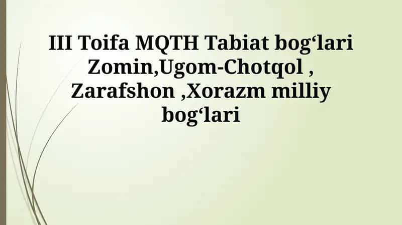 MQTH Tabiat bogʻlari