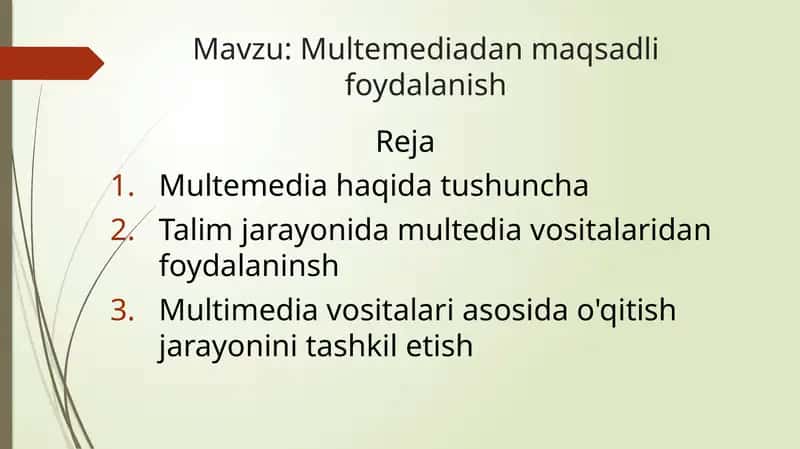 Multemediadan foydalanish