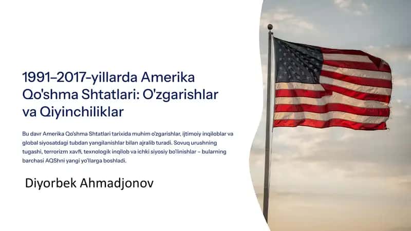1991–2017-yillarda Amerika Qo'shma Shtatlari: O'zgarishlar va Qiyinchiliklar