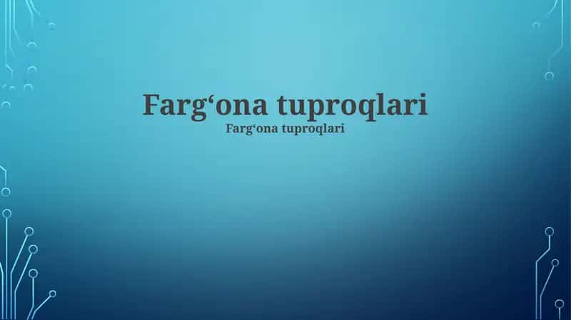 Fargʻona tuproqlari
