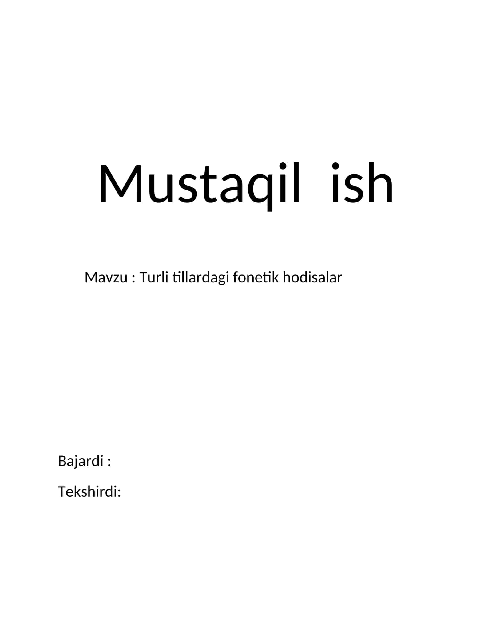 Turli tillardagi fonetik hodisalar